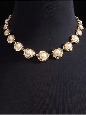 Charter club Gold-Tone Pavé & Imitation Pearl All-Around Collar Necklace, 17"+ 2